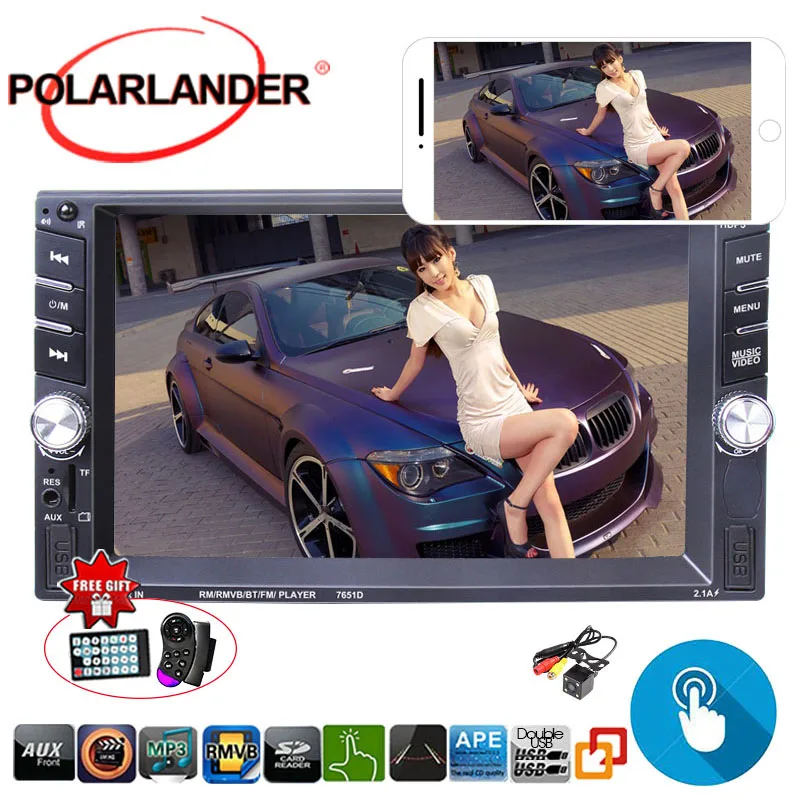 MP4 MP5 видеоплеер автомобильное радио с экраном Mirror Link Bluetooth 2 Din 6 дюйма зеркало