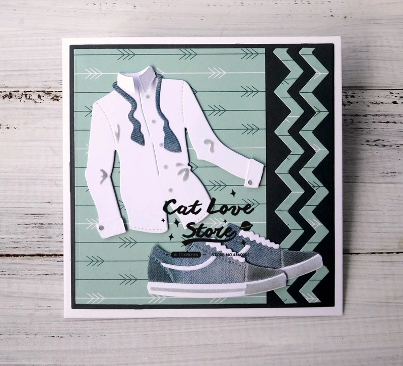 Мужские рубашки металлические штампы трафареты для рукоделия декоративные