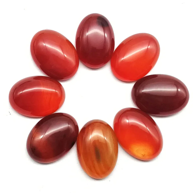 (12 шт./лот) оптовая продажа натуральный красный Агаты овальный кабошон 25x18x6 мм