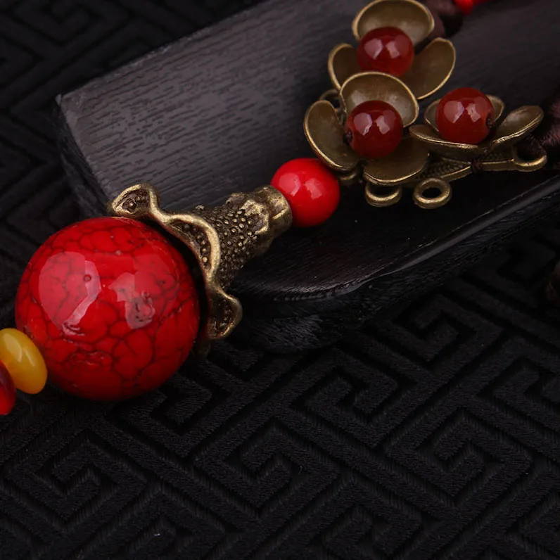 Винтажное ювелирное изделие ожерелье-свитер из красного стекла с камнями новое