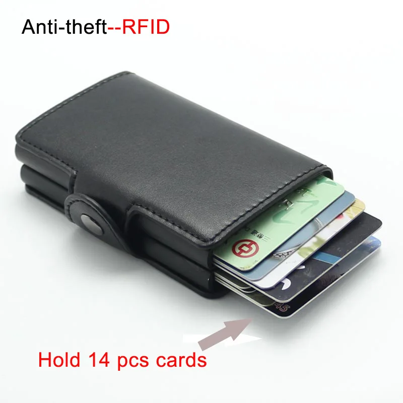 

Модный новый двойной алюминиевый держатель для кредитных карт, металлический многофункциональный кошелек с RFID-блокировкой, визитница