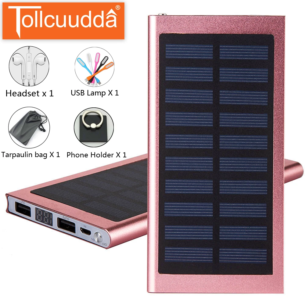 Tollcuudda 10000 мАч power Bank Мобильный bank Солнечный мобильный внешний аккумулятор двойной