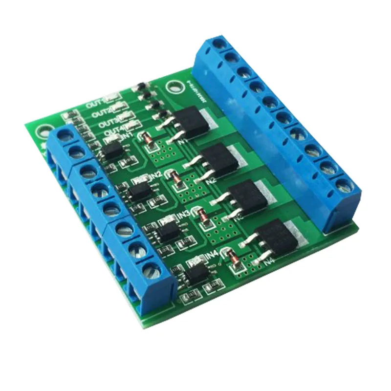 Four-way switch tube module, PLC amplifier circuit board / high power, optocoupler isolation 3.3/5/12/24 v