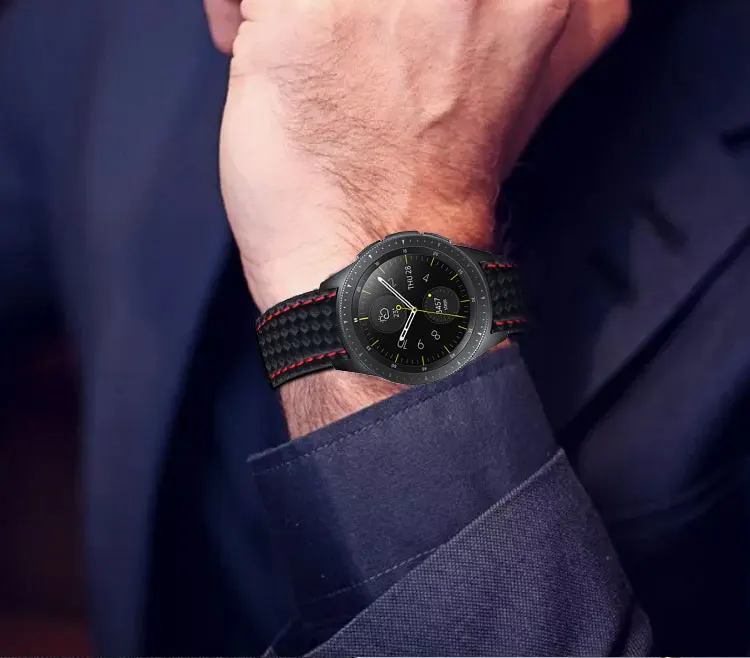 AKGLEADER новейший ремешок для samsung Galaxy Watch S4 42 мм 44 мм из настоящего углеродного волокна Кожаный ремешок Ремешки для наручных часов для samsung gear S3