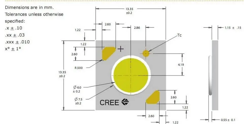 CREE XLamp CXA1304 Светодиодная лампа 3,7-10,9 Вт COB white5000k нейтральный white4000k теплый белый 3000K излучатель светильник