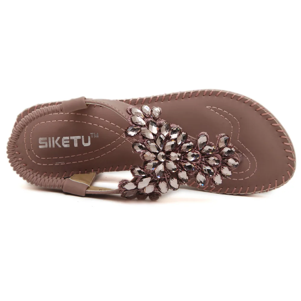 Новые корейские стразы женские сандалии каблкуки Вьетнамки Обувь для женщин