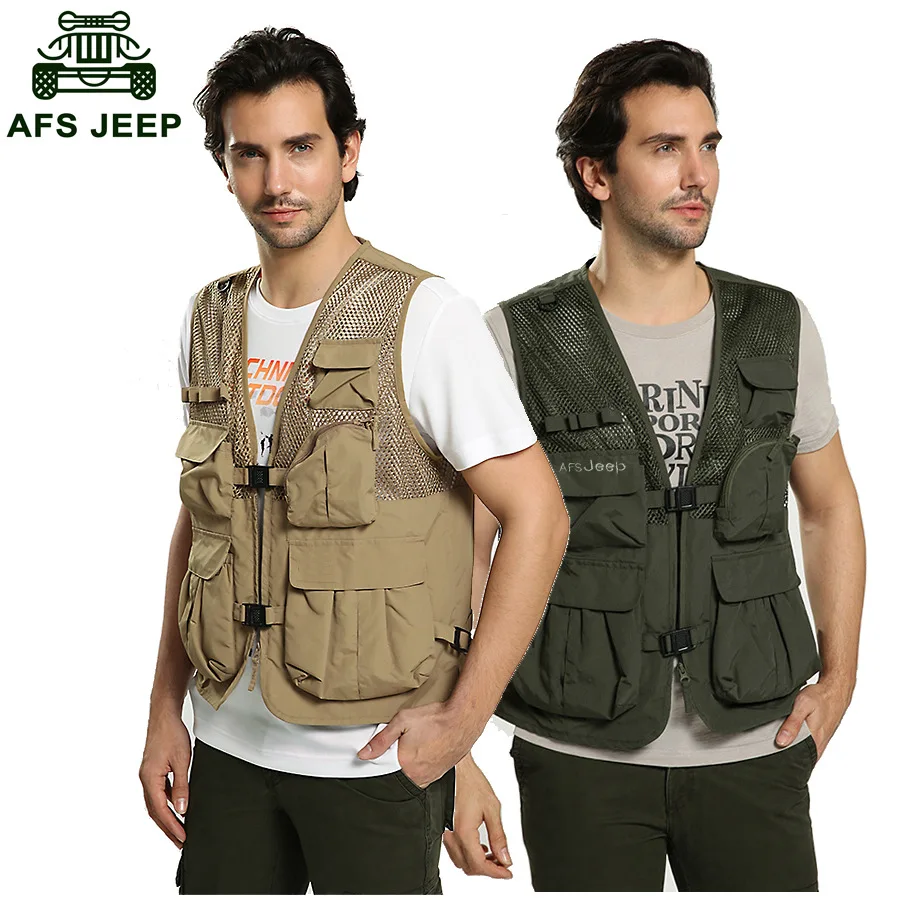 Afs jeep марка летний новый плюс размер мужская clothing multi-карманы жилет фотографии