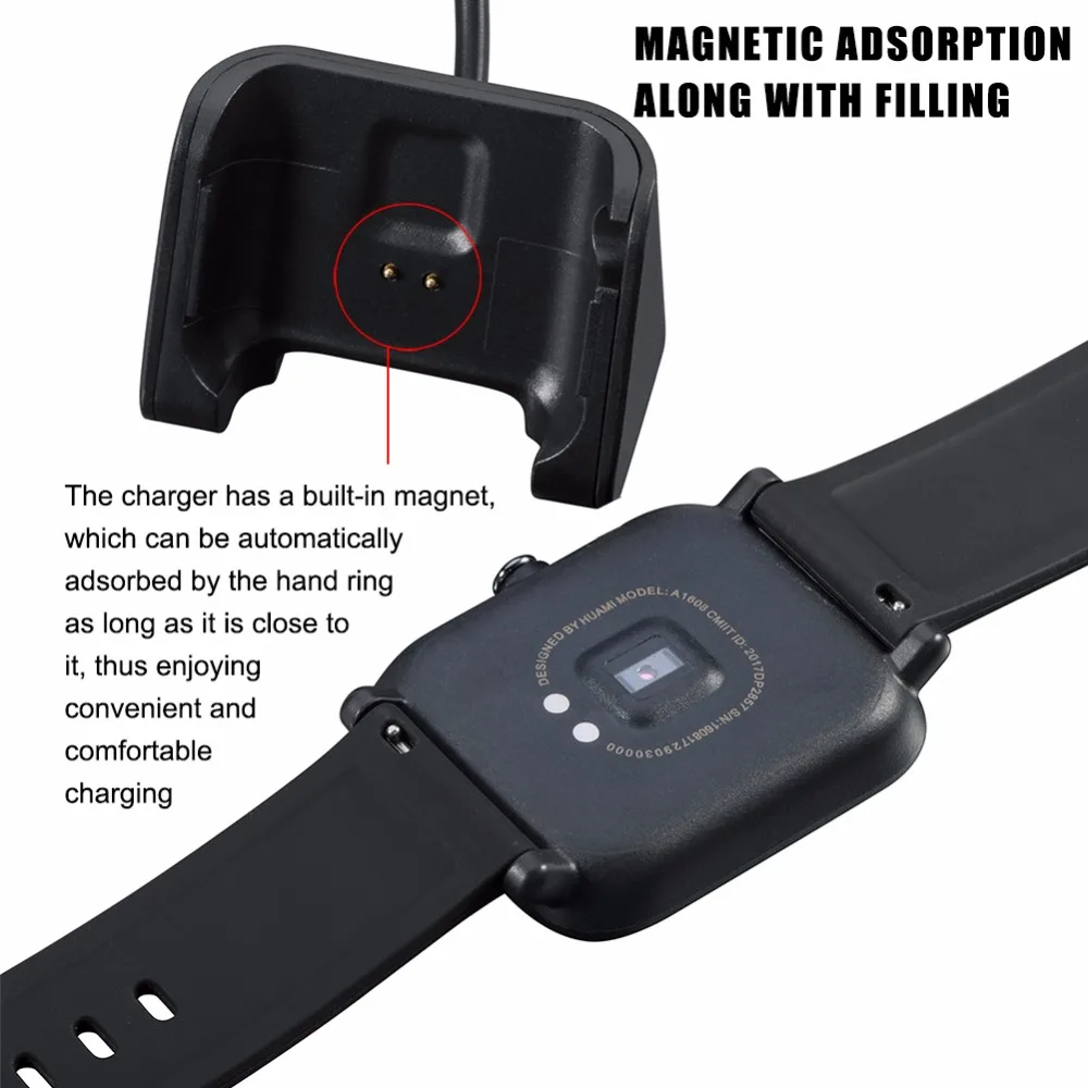 USB магнитное зарядное устройство для Xiaomi Huami Amazfit Bip Молодежные умные часы Smartband кабель для быстрой зарядки зарядное устройство Замена