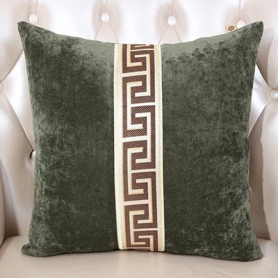 dark green High end Обычная Лоскутная геометрический диван кресло подушка бархатной ткани Декоративные поясничной подушки спинки 45x45 см 50x50 см 60x60 см - Цвет: dark green