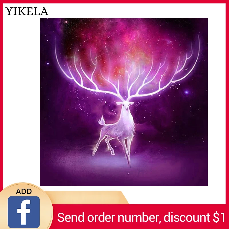 YIKELA 5D DIY Полная квадратная Алмазная Картина фэнтези Moose вышивка крестиком горный