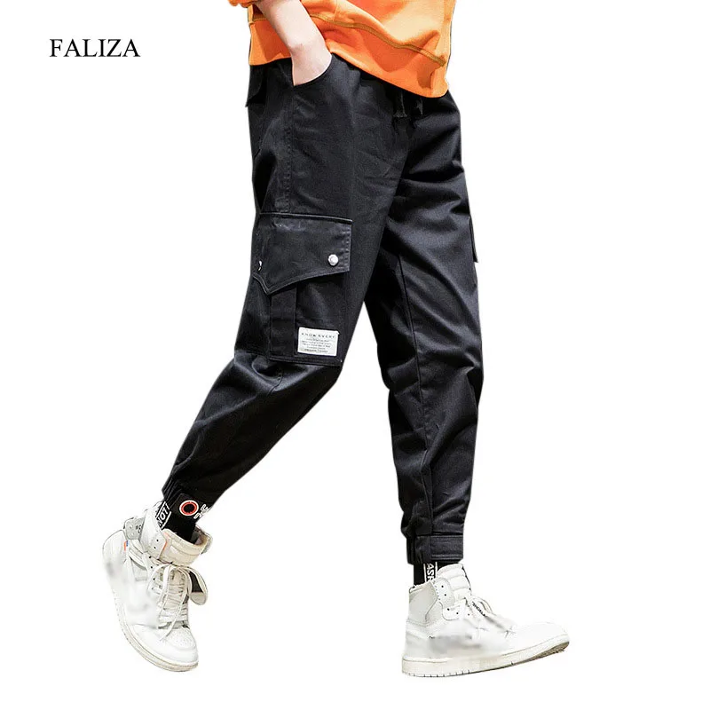 FALIZA Мужские брюки карго уличная Повседневное Jogger Модные прочные хип-хоп боковые