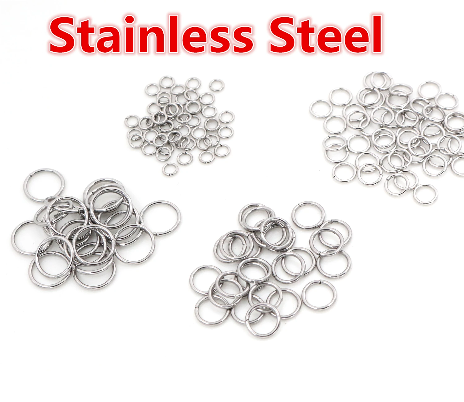 Stainless Steel 200 шт./лот 3/4/5/6/7/8/10 мм металлический DIY ювелирных изделий Открыть Один петли соединительные кольца и Разделение кольцо для изготовления ювелирных изделий - Цвет: Stainless Steel