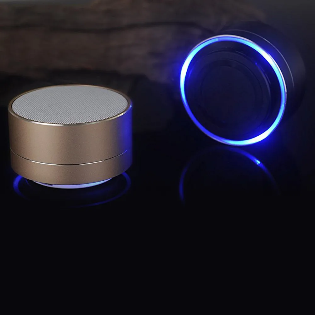 Беспроводной Bluetooth стерео сабвуфер динамик умный Громкая Связь Динамик светодиодный Металлический Стальной мини-карта Поддержка FM радио SD карта портативный