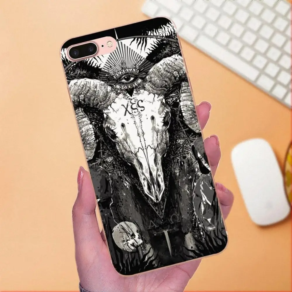 Ультратонкий чехол для телефона с рисунком Satanic Scary Skull модный Apple iPhone 4 5 5C 4S SE 6 6S 7 8