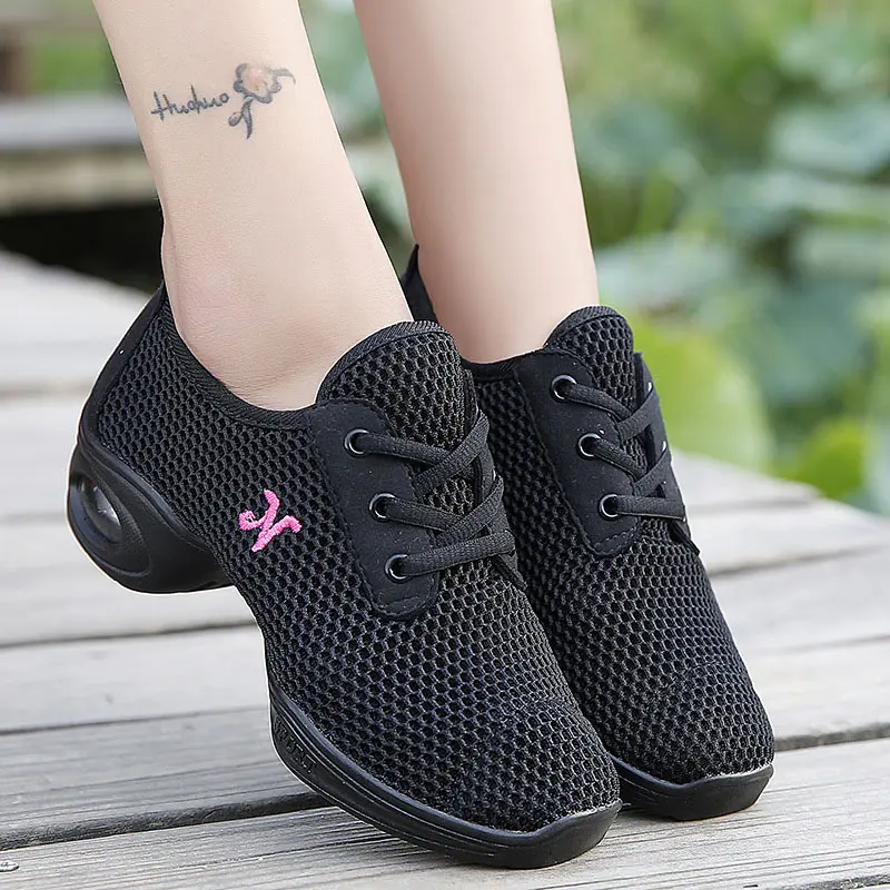 

Women's Jazz Dance Shoes Ladies Dance Sneakers Girls Sports Shoes Feature Mesh Breathable Modern Dancing Shoe Sapatos Femininos