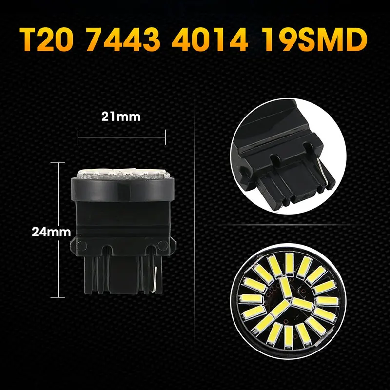 Hlxg 2pcs T20 Led 7443 580 Автомобильные дневные огни парковочные лампы габаритные
