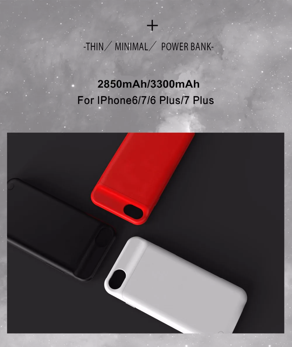 Для Apple iPhone 7 6 6S мАч для 8 Smart батарея случае 2850 зарядное устройство чехол Капа