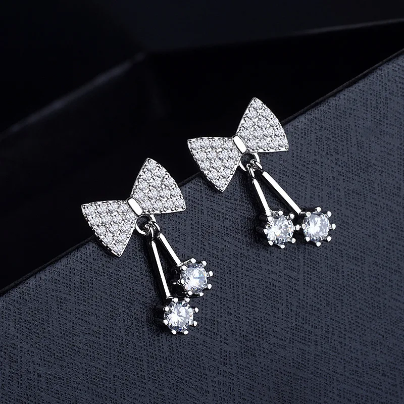 

Simple zircon bow earringsJewelry & Accessories, Fashion Jewelry, Stud Earrings