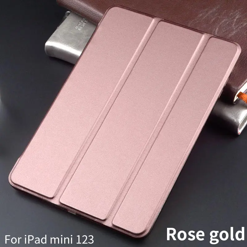 Для iPad mini 123 чехол Ультратонкий чехол для apple iPad mini 1 mini 2 Чехол все включено mini 1 2 3 Чехол 7,9 дюймов кобура - Цвет: rose gold