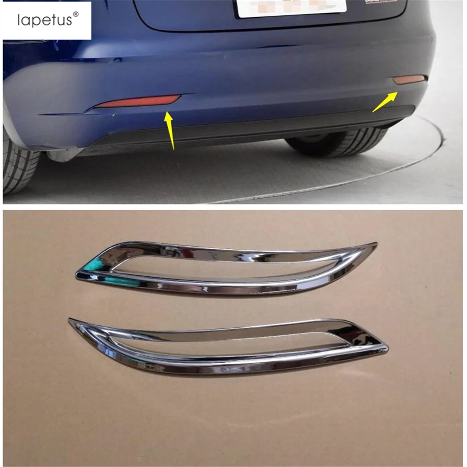 

Lapetus Accessories Fit For Tesla Model 3 2018 - 2020 ABS Chrome Outside Rear Trunk Fog Lights Lamp Molding Garnish Cover Trim