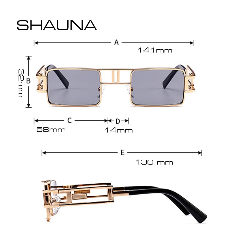 Shauna Ретро панк Квадратные Солнцезащитные очки для женщин розовые солнцезащитные