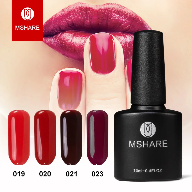 MSHARE бордовый красный галстук 10 мл красное вино УФ гель для ногтей золотые
