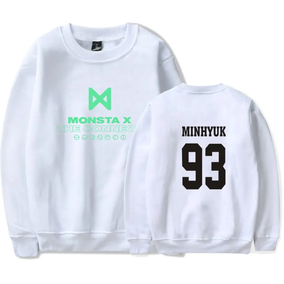 Новая мода K pop Корея MONSTA X идол группа Мода монолитные толстовки для женщин Fans