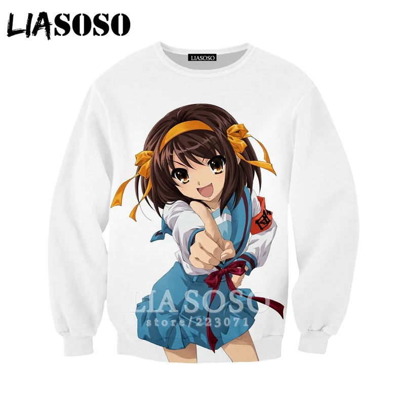 LIASOSO Осенние новые мужские и женские толстовки с 3D принтом аниме Меланхолия из