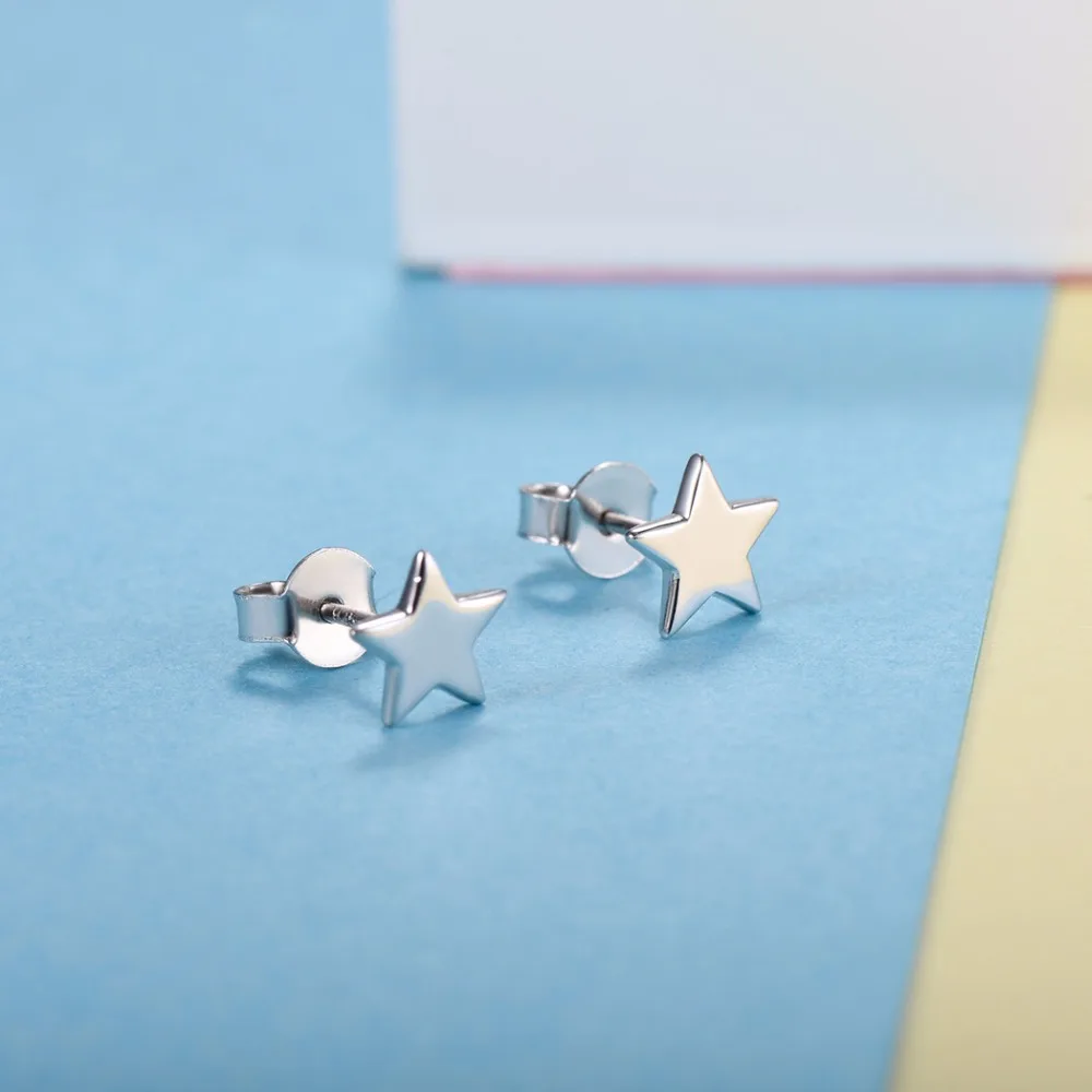 

Silver Tiny Star Stud Earrings For Women/Teen Girls 925 Sterling Silver Simple Minimalist Star Earrings E6016B