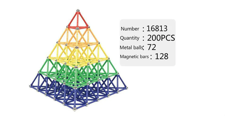 200pcs mix color Магнит игрушки бары металлические шарики магнитные строительные блоки строительные игрушки для детей интеллект ранняя Развивающая игра игрушка - Цвет: 200pcs mix color