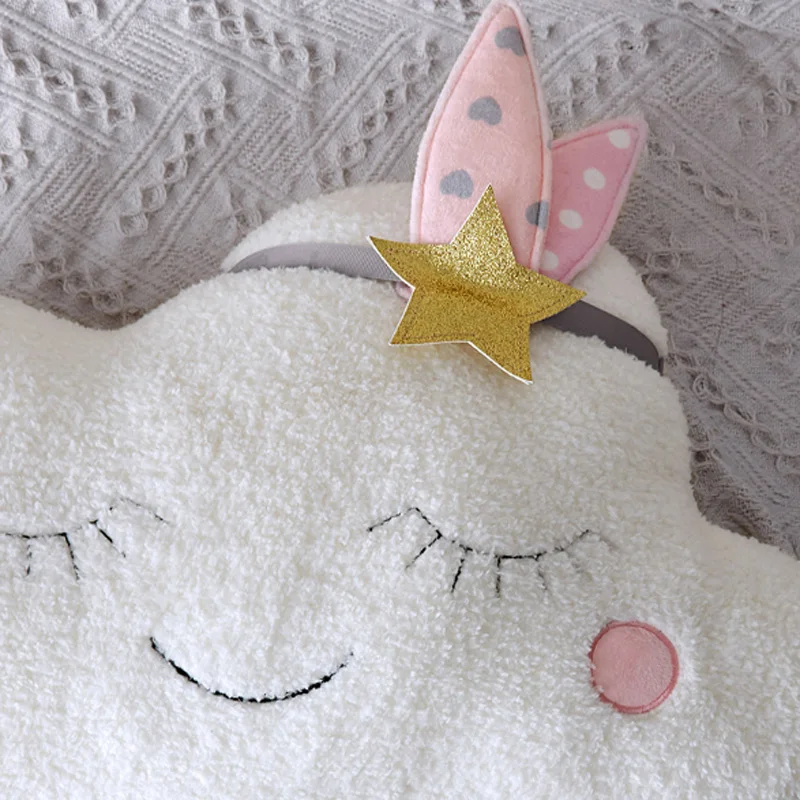 Облачная детская подушка игрушки вышивка мигающая плюшевая мягкая кукла диван