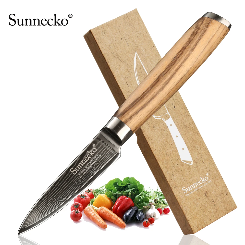 SUNNECKO японский нож для очистки овощей дамасский Фруктовый 3 5 &quotVG10 стальное лезвие