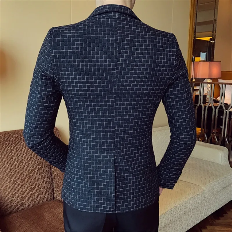 

Spring Autumn Male Blazer Europe Solid Single Row One Button Male Jacket Blazer Freeshipping Broadcloth Cotton Button Fly