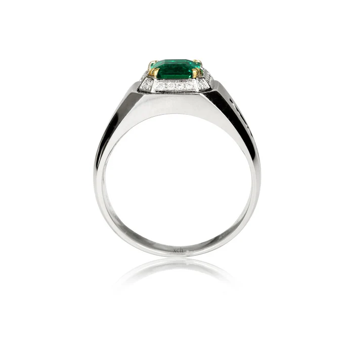 Акция ограниченное количество вечерние Qi Xuan_Trendy jewelry_прямоугольные CZ зеленый