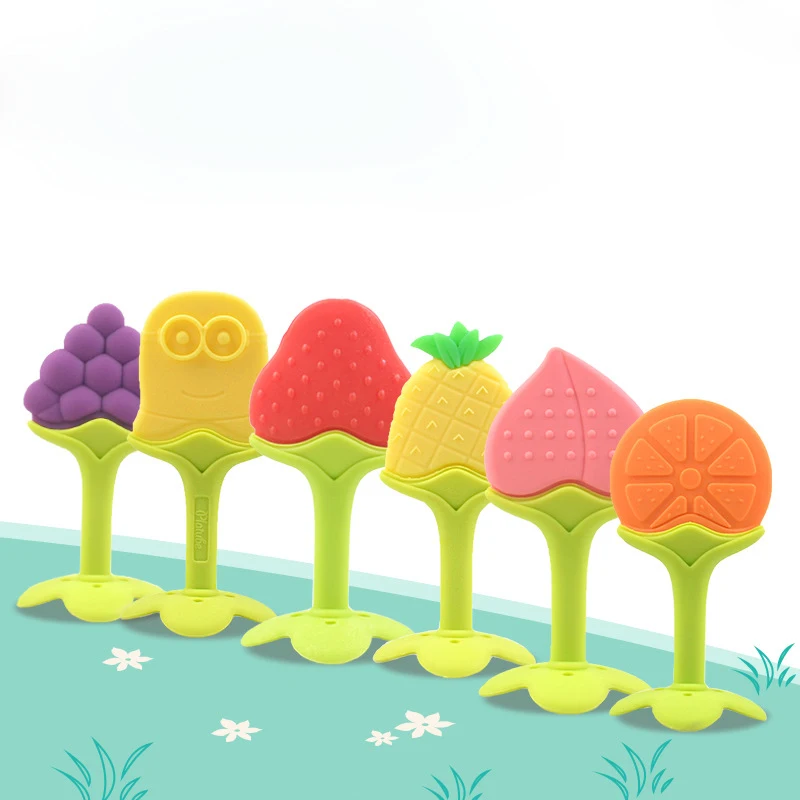 Силиконовая молярная палочка для детей зубы тренировок мультяшный фруктовый