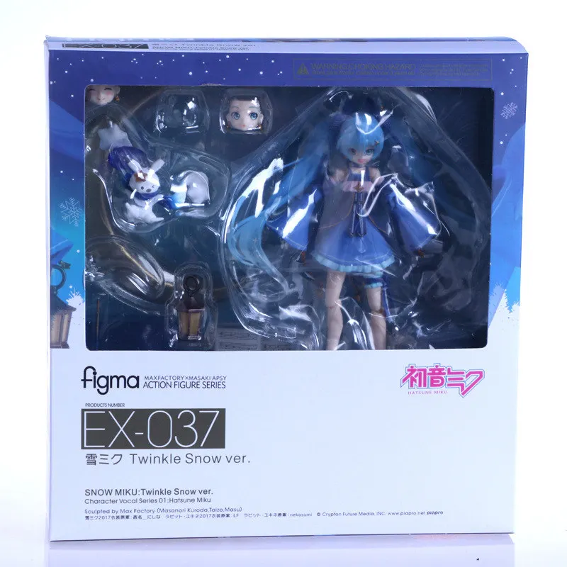 Аниме Вокалоид Хацунэ Мику Figma EX-037 Снег Мику мерцание Сноу версия. ПВХ фигурка Коллекционная модель детские игрушки кукла 14 см