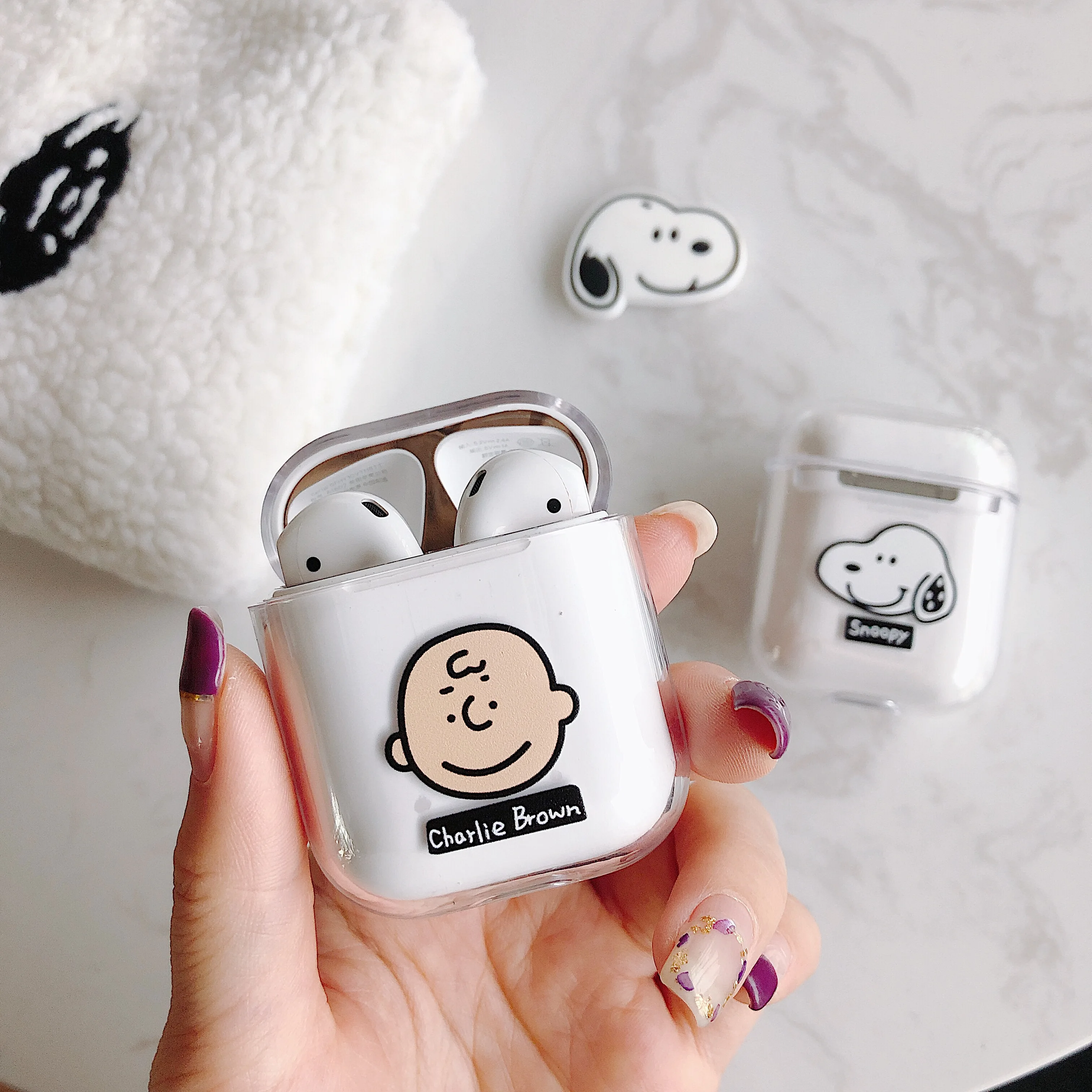 Жесткий Чехол для наушников из поликарбоната, чехол для AirPods 1, 2, Мультяшные прозрачные беспроводные наушники, зарядная коробка для Apple AirPods, Прямая поставка, подарки