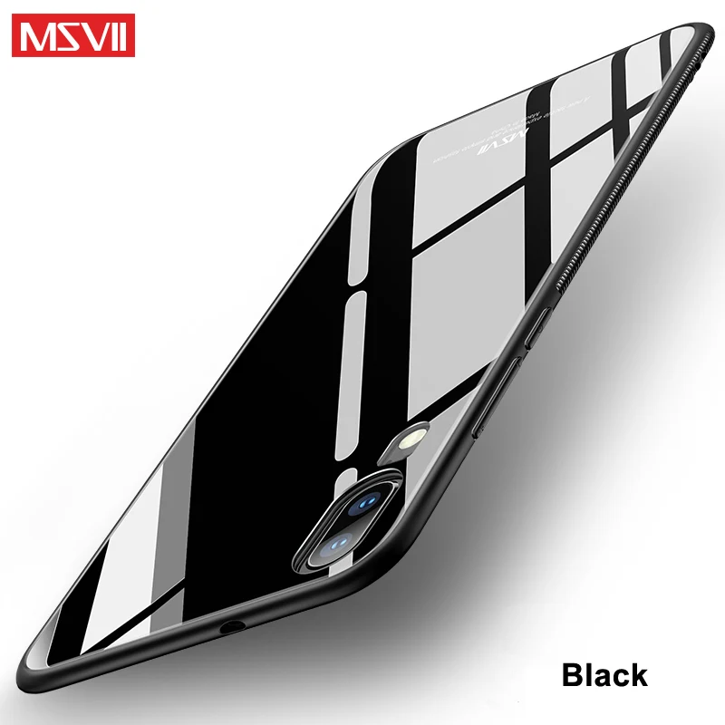 Black MSVII зеркальная стеклянная крышка huawei P10 P20 P30 чехол Coque huawei P20 P30 Pro P10 Plus чехол силиконовая рамка Крышка P10 P20 P30 Lite - Цвет: Black