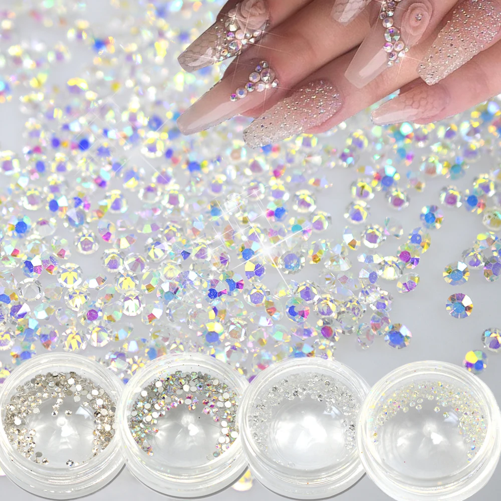 Новый 250 шт./кор. 1 0 мм SS3 прозрачный Ab Цвет 3d Nail Art Украшение для маникюра блестящие