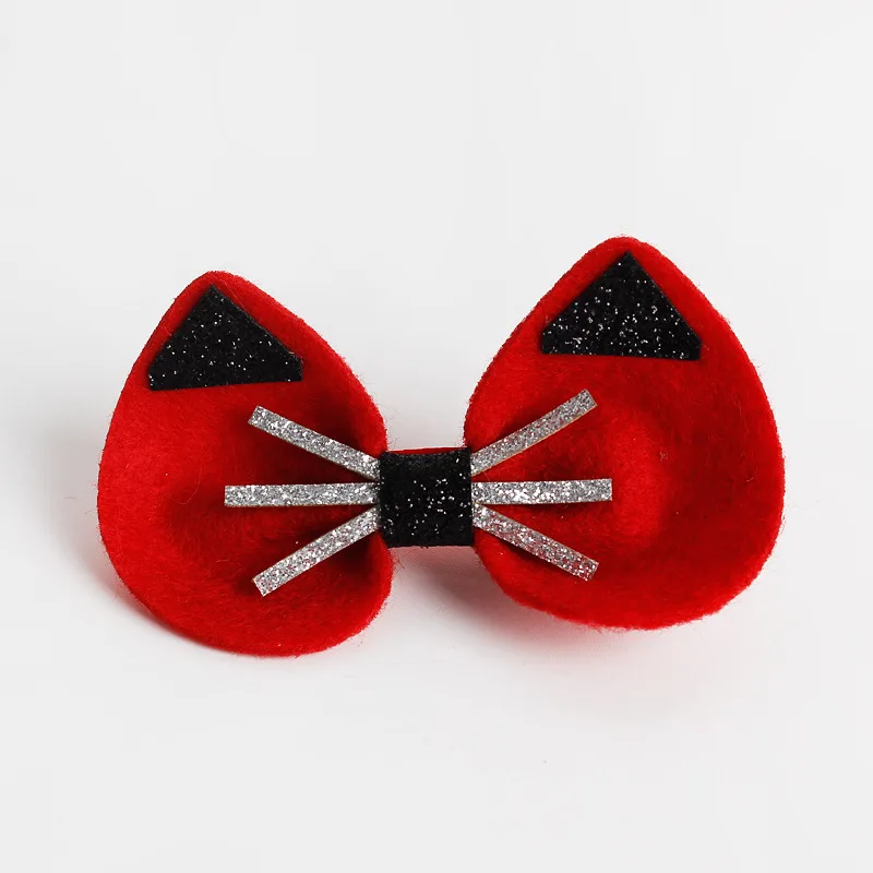 Симпатичная блестящая заколка в виде спящего кота розовая серая красная черная