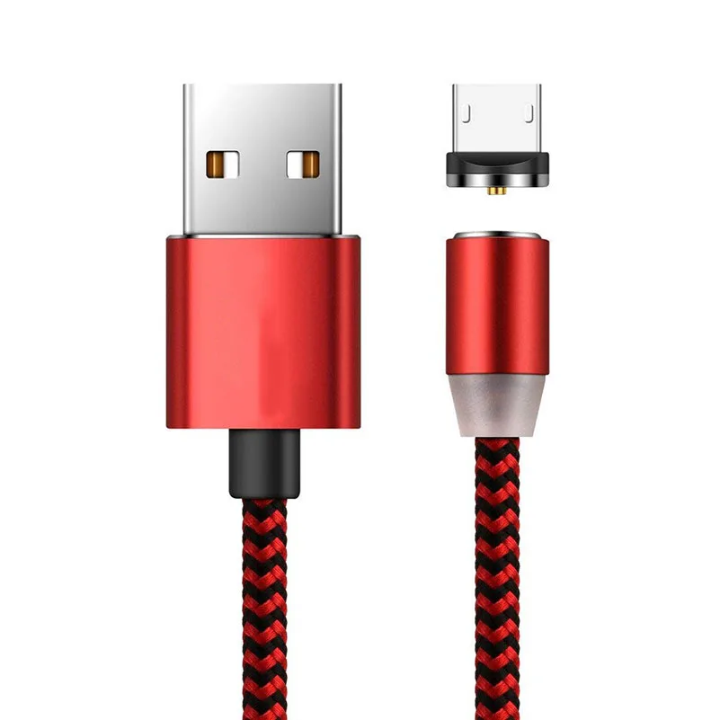 Магнитный светодиодный кабель Micro USB 2 1 А в нейлоновой оплетке магнитный для