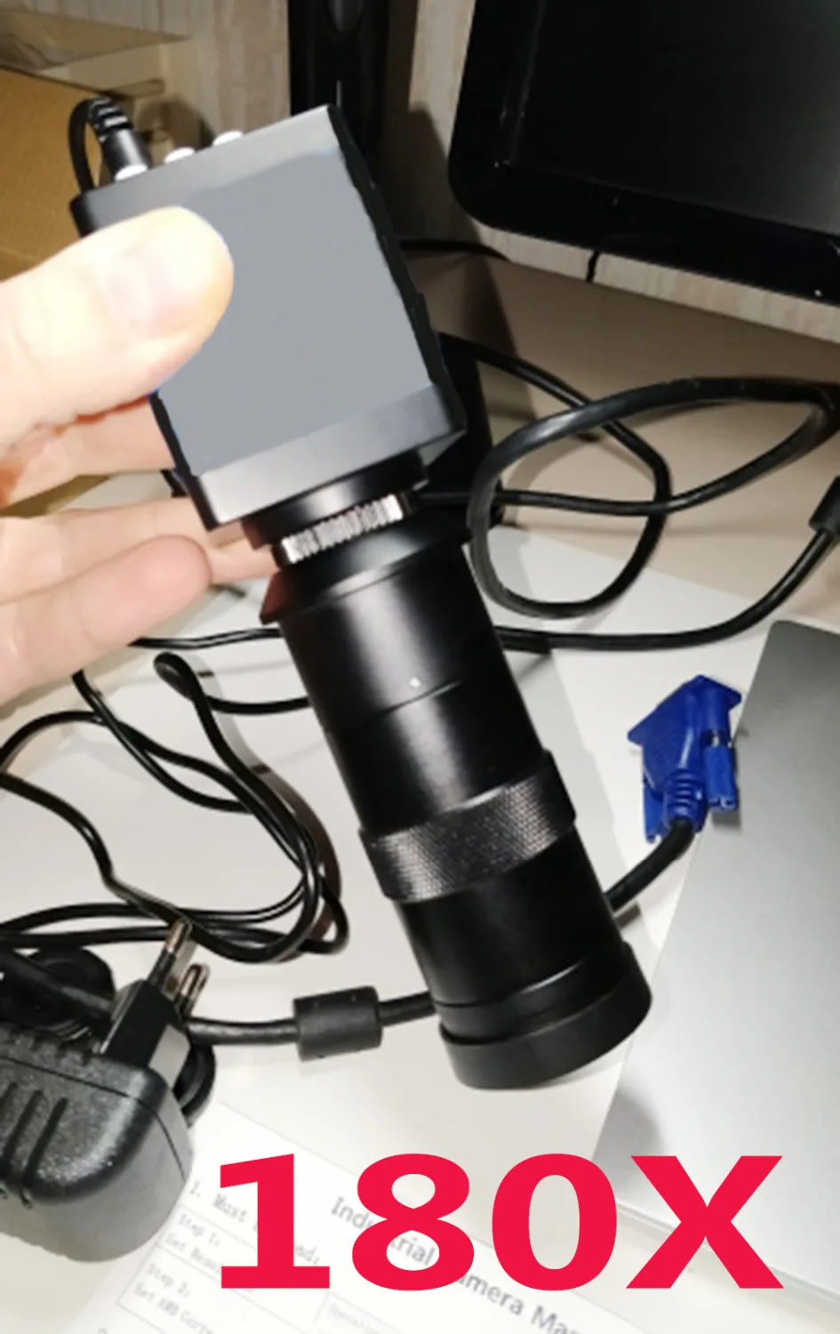 Камера промышленного цифрового микроскопа 16MP HDMI VGA + 180X C крепление зум объектив