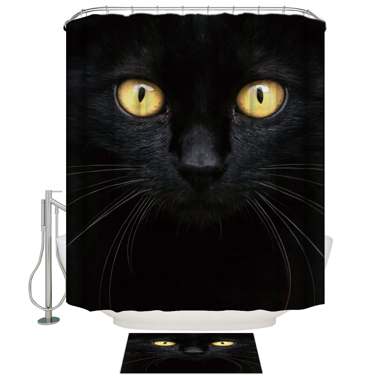 Черный кот набор аксессуаров для ванной комнаты 2 шт. декора водонепроницаемый