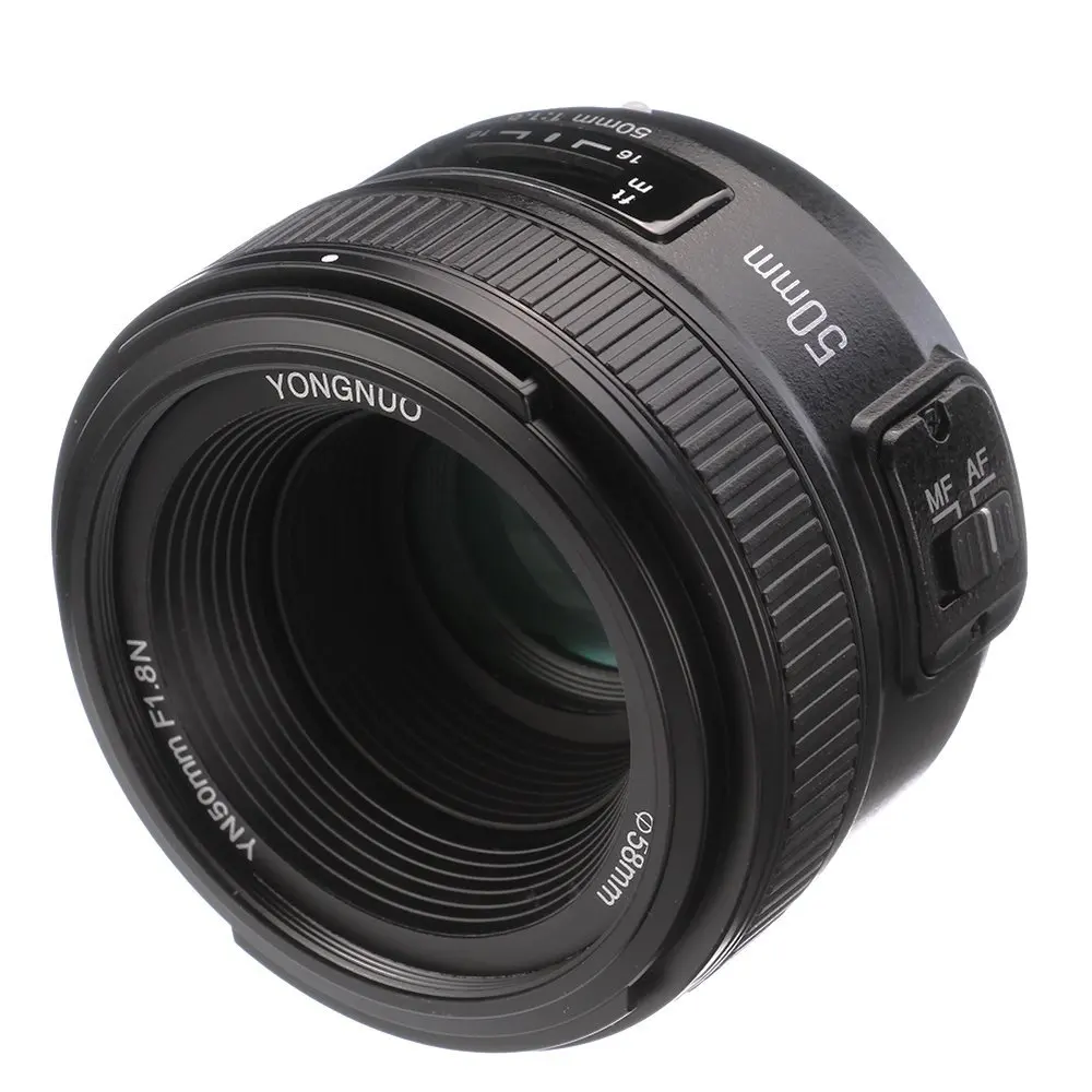 YONGNUO YN50MM F1.8 большая апертура Автофокус Объектив YN 50 мм для Nikon f1.8 50 мм Объективы для фотоаппаратов d7000 d90 d5200 d7200 d750 d610