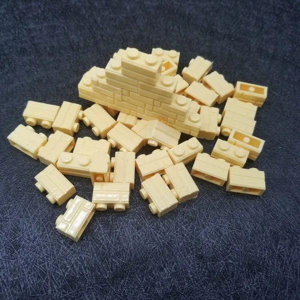 50 шт./компл. 1x2 бежевые настенные кирпичные городские игрушки MOC совместимые