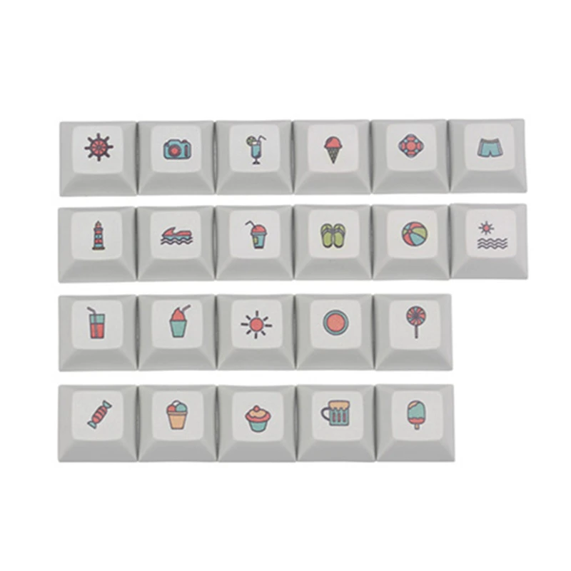 IDOBAO 22 ключа Серый Белый 1u Dsa Keycaps краситель Sub PBT персональный художественный узор
