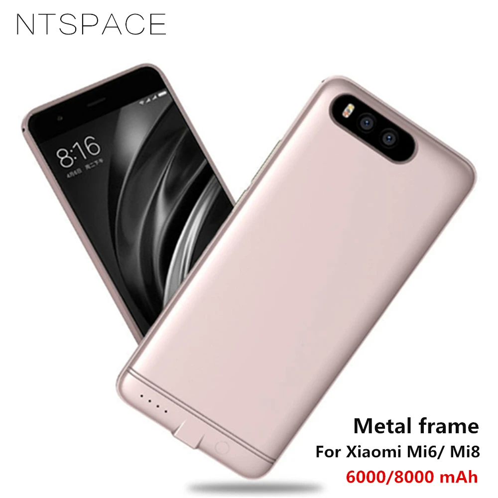 Портативный чехол с внешним аккумулятором на 6000 мА · ч для Xiaomi Mi 6 8000 чехлы 8