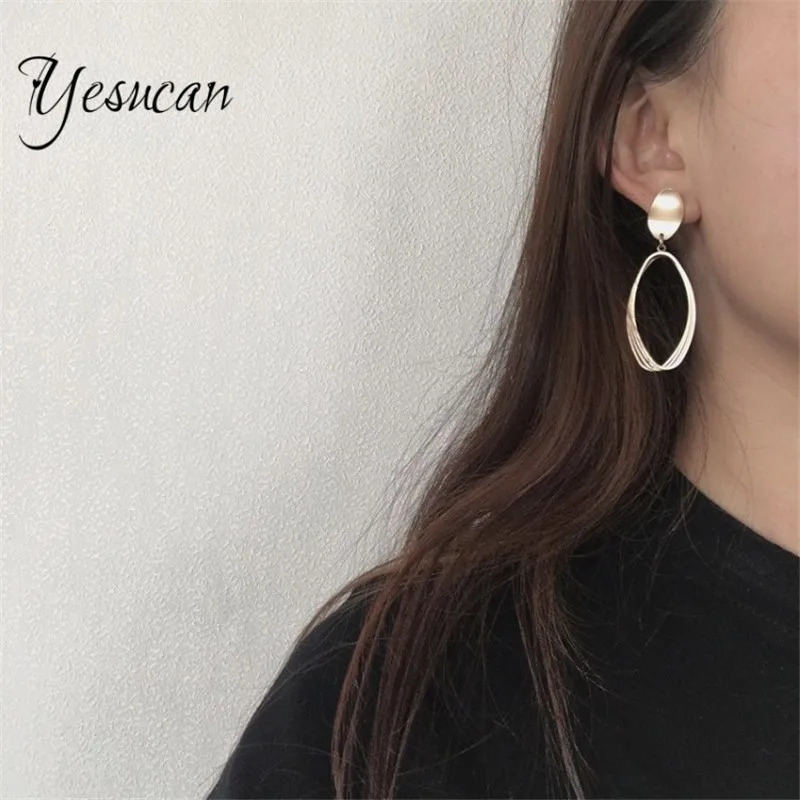 Женские серьги капельки Yesucan Maxi brincos элегантные без украшений золотого