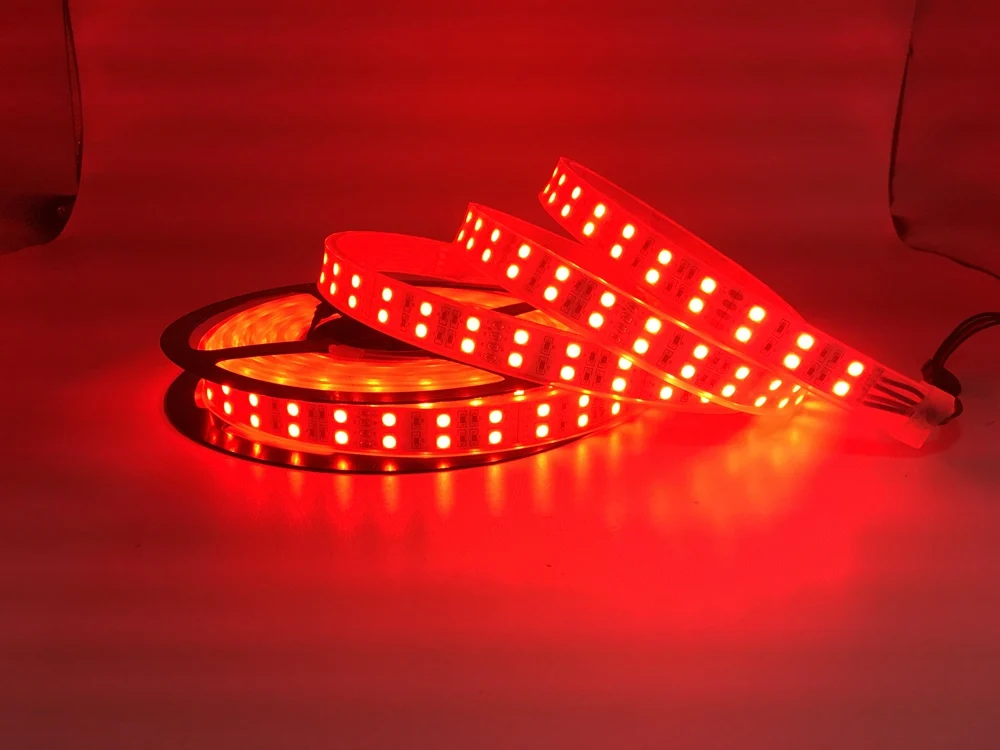 Double Row 5050 RGB/RGBW Led Strip 120Leds/m White/Warm White Led Flexible Light White/Black PCB IP30/IP67 DC12/24V