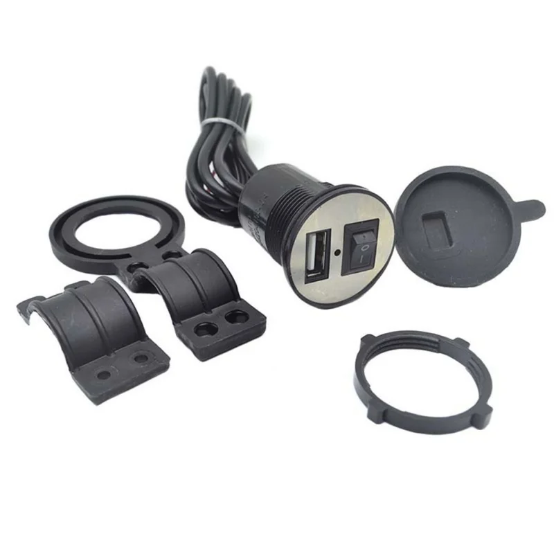 Мотоцикл USB Автомобильное зарядное устройство с переключателем